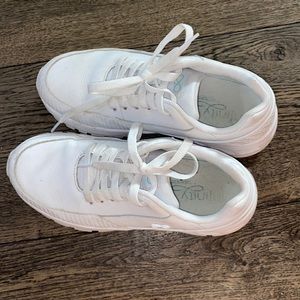 White leather nursing shoes